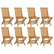 vidaXL Klappstoler 8 stk heltre teak