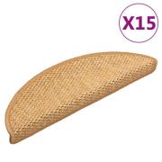 vidaXL Selvklebende trappematter sisal-utseende 15 stk 56x17x3 oransje