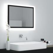 vidaXL LED-badespeil svart 60x8,5x37 cm akryl