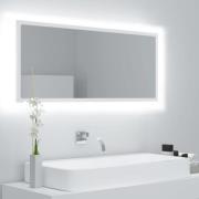 vidaXL LED-badespeil hvit 100x8,5x37 cm akryl