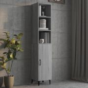 vidaXL Highboard grå sonoma 34,5x34x180 cm konstruert tre