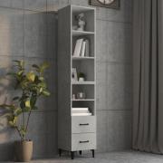 vidaXL Highboard betonggrå 34,5x34x180 cm konstruert tre