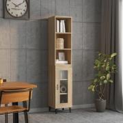 vidaXL Highboard sonoma eik 34,5x34x180 cm konstruert tre