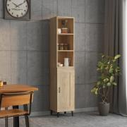 vidaXL Highboard sonoma eik 34,5x34x180 cm konstruert tre