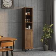 vidaXL Highboard brun eik 34,5x34x180 cm konstruert tre