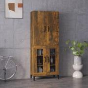 vidaXL Highboard røkt eik 69,5x34x180 cm konstruert tre