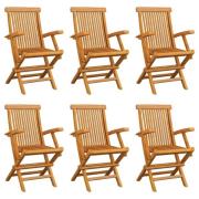 vidaXL Stablebare hagestoler 6 stk heltre teak