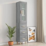 vidaXL Highboard grå sonoma 34,5x34x180 cm konstruert tre