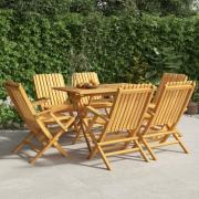 vidaXL Klappstoler 6 stk 61x67x90 cm heltre teak