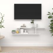 vidaXL Veggmontert TV-hylle hvit 125x18x23 cm konstruert tre