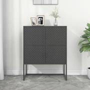 vidaXL Highboard antrasitt 80x35x100 cm stål