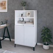 vidaXL Highboard høyglans hvit 60x36x110 cm konstruert tre