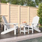 vidaXL Adirondack hagestoler med bord HDPE hvit