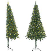 vidaXL Forhåndsbelyst kunstig juletre grønn 120 cm PVC