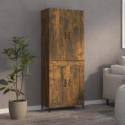 vidaXL Highboard røkt eik 70x34x180 cm konstruert tre