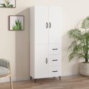 vidaXL Highboard hvit 69,5x34x180 cm konstruert tre