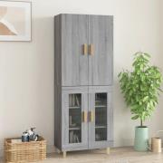 vidaXL Highboard grå sonoma 69,5x34x180 cm konstruert tre