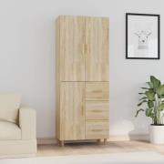 vidaXL Highboard sonoma eik 69,5x34x180 cm konstruert tre