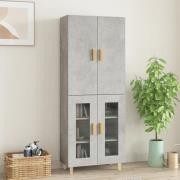 vidaXL Highboard betonggrå 69,5x34x180 cm konstruert tre