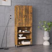 vidaXL Highboard røkt eik 69,5x32,5x180 cm konstruert tre