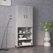 vidaXL Highboard betonggrå 69,5x32,5x180 cm konstruert tre