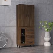 vidaXL Highboard brun eik 69,5x34x180 cm konstruert tre