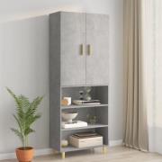 vidaXL Highboard betonggrå 69,5x34x180 cm konstruert tre