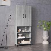 vidaXL Highboard grå sonoma 69,5x32,5x180 cm konstruert tre