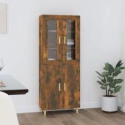 vidaXL Highboard røkt eik 70x34x180 cm konstruert tre