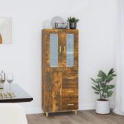 vidaXL Highboard røkt eik 69,5x34x180 cm konstruert tre