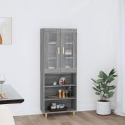 vidaXL Highboard grå sonoma 69,5x34x180 cm konstruert tre