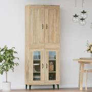 vidaXL Highboard sonoma eik 69,5x34x180 cm konstruert tre