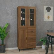 vidaXL Highboard brun eik 69,5x34x180 cm konstruert tre