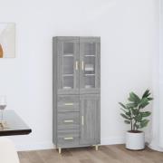 vidaXL Highboard grå sonoma 69,5x34x180 cm konstruert tre