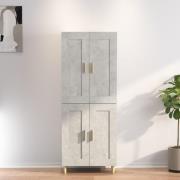 vidaXL Highboard betonggrå 69,5x34x180 cm konstruert tre