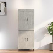 vidaXL Highboard betonggrå 70x34x180 cm konstruert tre