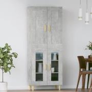 vidaXL Highboard betonggrå 69,5x34x180 cm konstruert tre