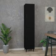 vidaXL Highboard svart 34,5x34x180 cm konstruert tre