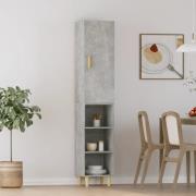 vidaXL Highboard betonggrå 34,5x34x180 cm konstruert tre