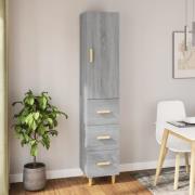 vidaXL Highboard grå sonoma 34,5x34x180 cm konstruert tre