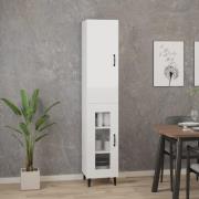 vidaXL Highboard høyglans hvit 34,5x34x180 cm konstruert tre