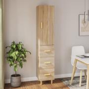 vidaXL Highboard sonoma eik 34,5x34x180 cm konstruert tre