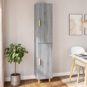 vidaXL Highboard grå sonoma 34,5x34x180 cm konstruert tre