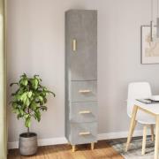 vidaXL Highboard betonggrå 34,5x34x180 cm konstruert tre