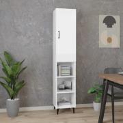 vidaXL Highboard høyglans hvit 34,5x34x180 cm konstruert tre