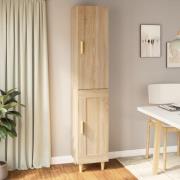 vidaXL Highboard sonoma eik 34,5x34x180 cm konstruert tre