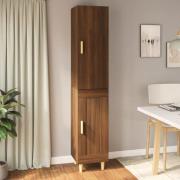 vidaXL Highboard brun eik 34,5x34x180 cm konstruert tre