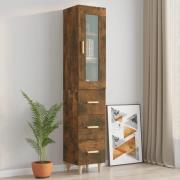 vidaXL Highboard røkt eik 34,5x34x180 cm konstruert tre