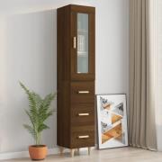 vidaXL Highboard brun eik 34,5x34x180 cm konstruert tre