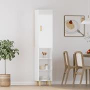 vidaXL Highboard høyglans hvit 34,5x34x180 cm konstruert tre